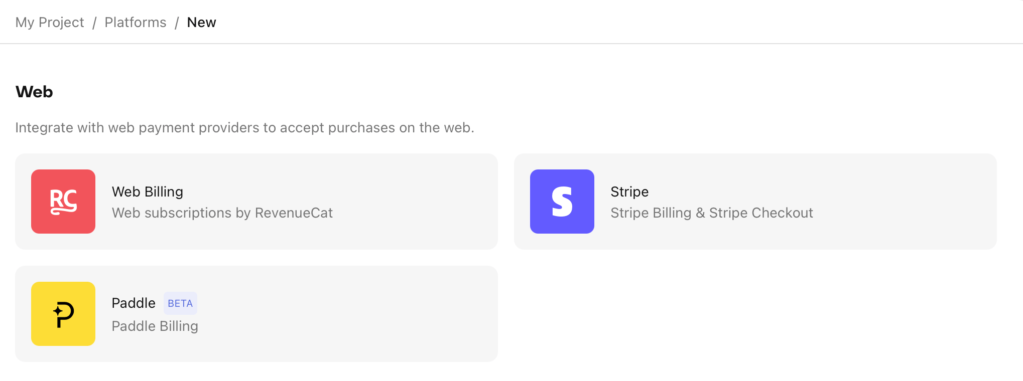 New Web Billing Platform