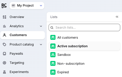 Choose a project