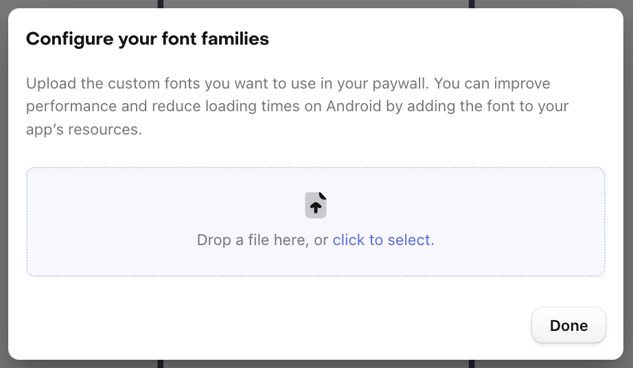 Font modal