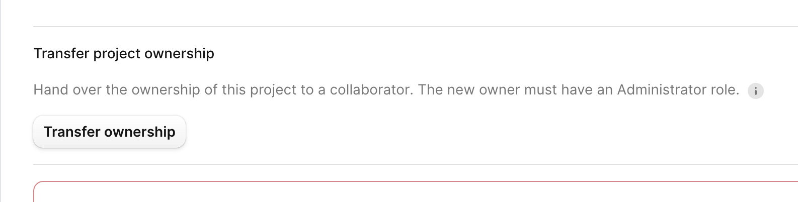transfer project menu